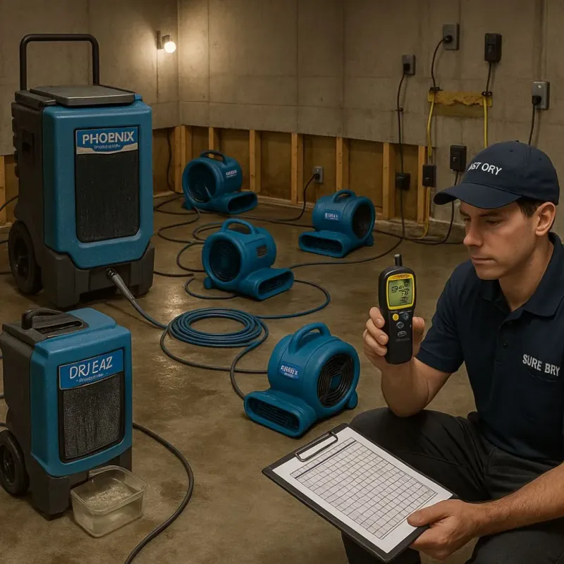 Structural Drying and Dehumidification process in Clarendon, VT